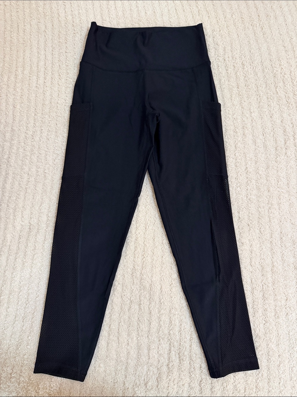 aerie Black High-Waist Mesh Side Pocket Leggings